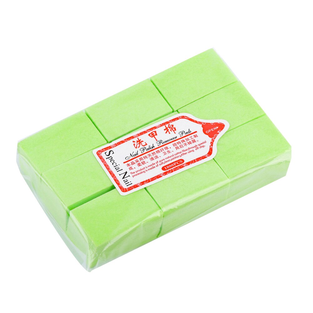 600 stk engangs neglelakfjerner puder vaskehåndklæde bomuldsklud rengøringsværktøj neglekunstfjerner manicure polish gel bomuld: Grøn