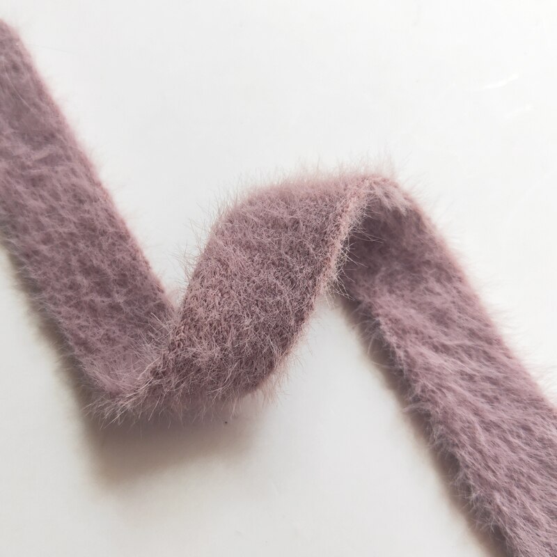 2cm elastische faux Otter pluche lint dubbelzijdige fluwelen lint handgemaakte materiaal diy haar accessoire boog kleding decoratie: dk pink