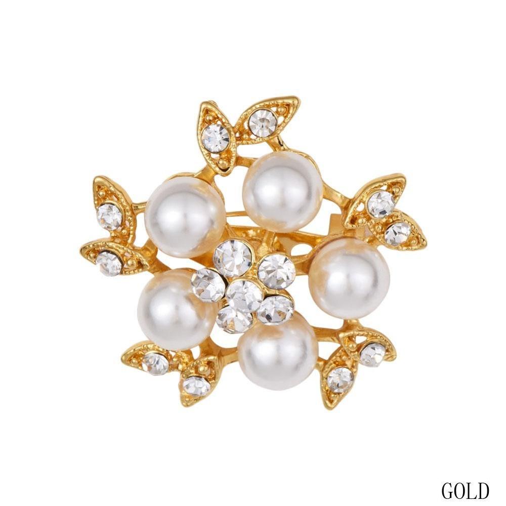 Lnrrabc Mode Vrouwen Zilverachtige Kleur Bloem Vormen Kristallen Imitatie Parel Broche Pin Sieraden Pins Broches De Strass Luxo: 17