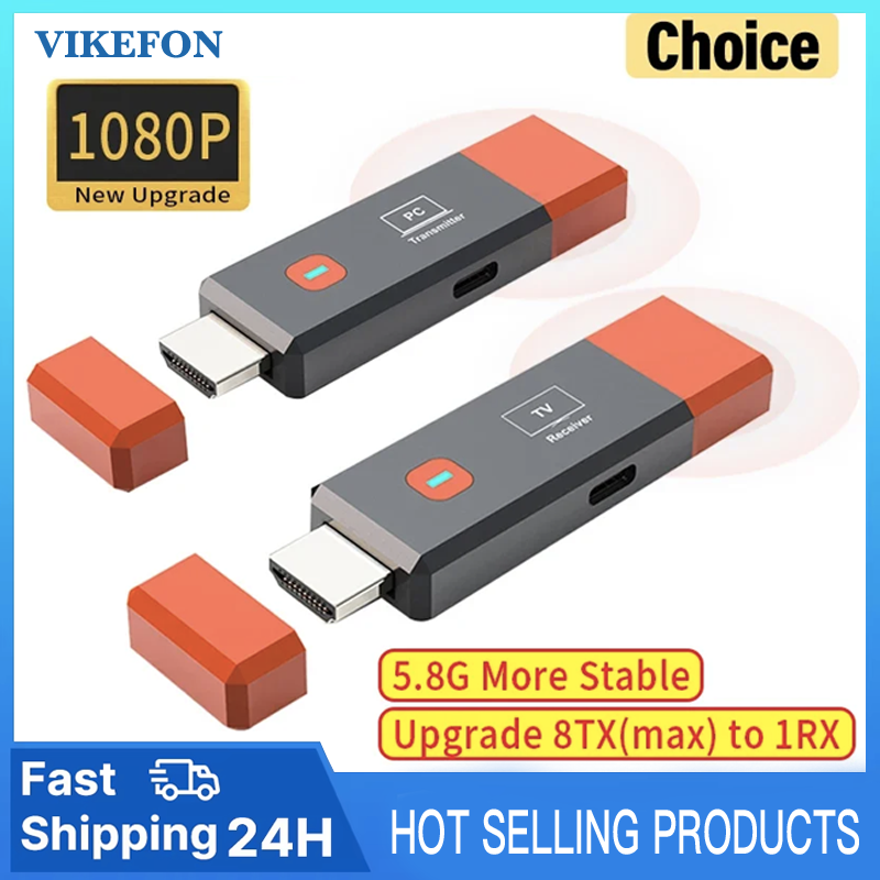 Trådlös hdmi-videosändare och -mottagare förlängningssats tv-stickdongeladapter för pc-kamera, bärbar dator till projektorskärm