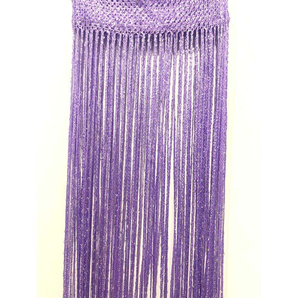 Decorative Silver Silk Curtain Shiny Tassel Window Glass Panel Room Partition Board Fly Screen Door Suspension: Plum
