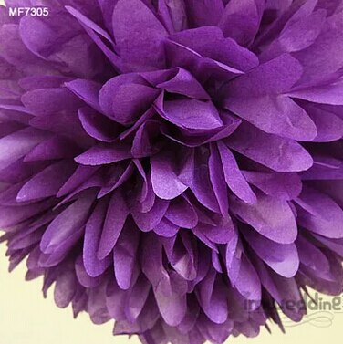 10 stücke handgefertigt 4 &#39;&#39;(10 cm) Gewebe Papier Pom Poms Papier Blume Ball Pompom Für Heimat Garten Hochzeit Geburtstag &Ampere; Hochzeit Auto Dekoration: dunkel Violett