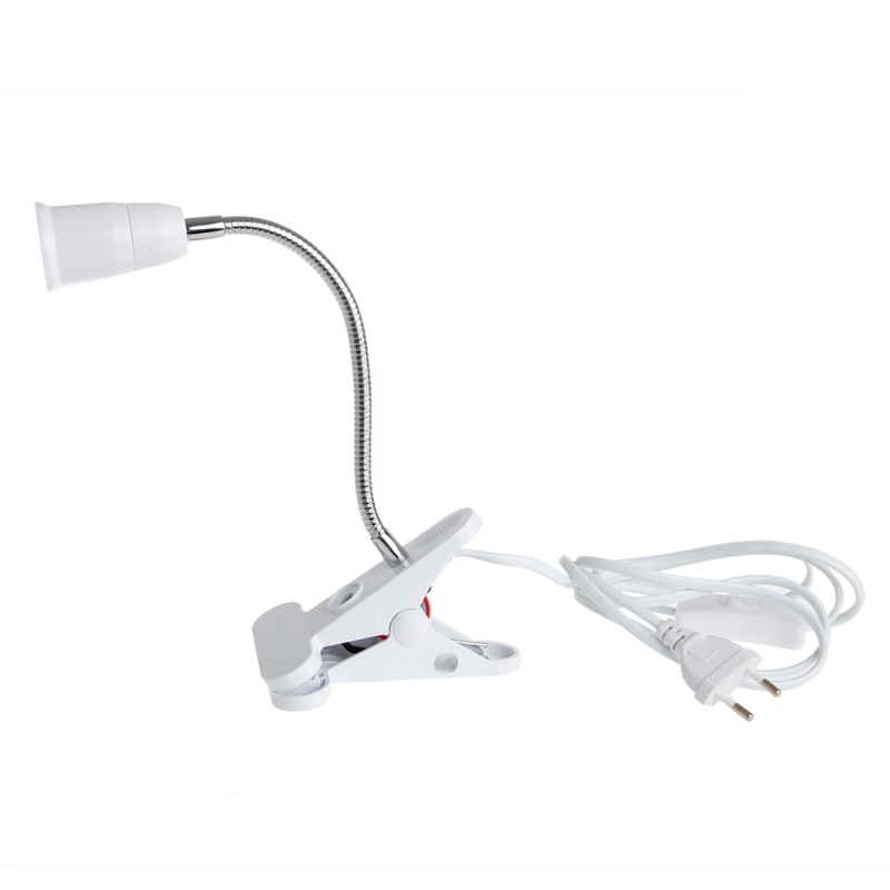 AC 85-265V E27 20cm Flexibele Clip Schakelaar LED Lamp Houder Socket Power Kabel