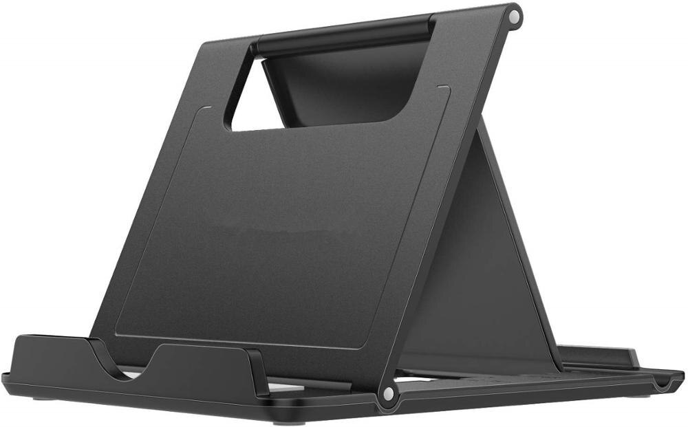 Soporte de escritorio plegable para teléfono/tableta, accesorio para iPhone 11 Pro Max, iPad 10,2 &quot;, iPhone Xs/Xs Max/Xr/X iPad Air Mini Pro 4-11&quot;: Negro