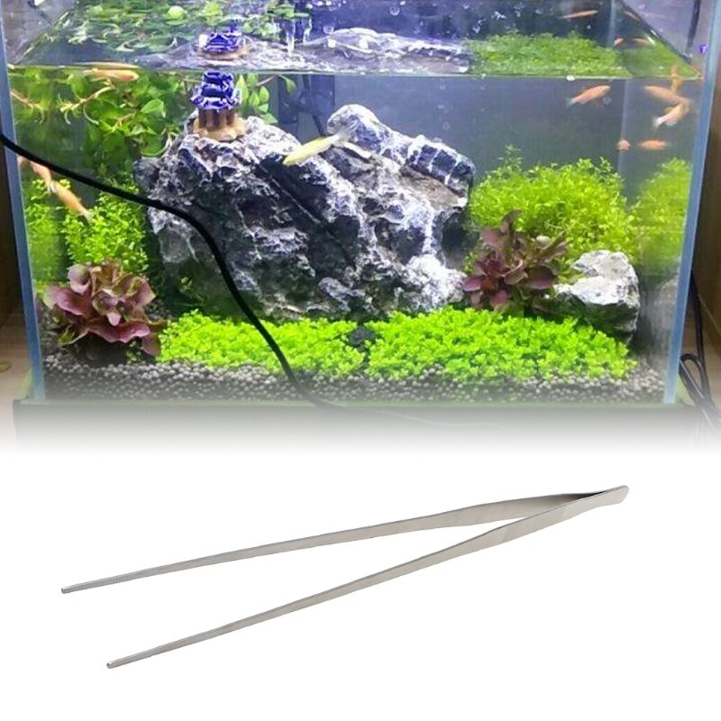 Aquarium Live Tank Curve Plant Lange Tang Rvs Pincet 27/38/48Cm 4X7B