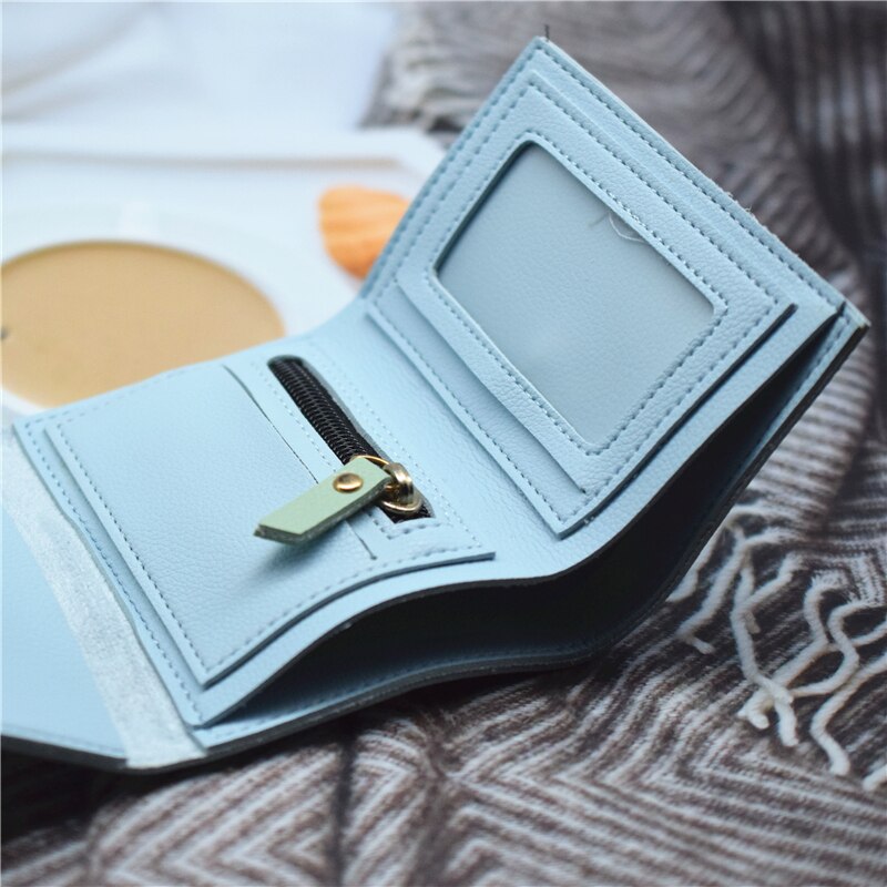 Dames portemonnee en tas van pu leer zwart/blauw/bruin/grijs/roze korte slanke dames portemonnee creditcardhouder portemonnee hoesje