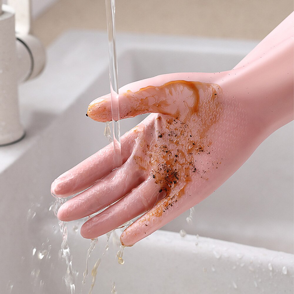 Daisy Dishwashing Clean Long Sleeve Gloves For Kitchen Dishes Clothes Cleaning Toliet Bathroom Housework Gloves