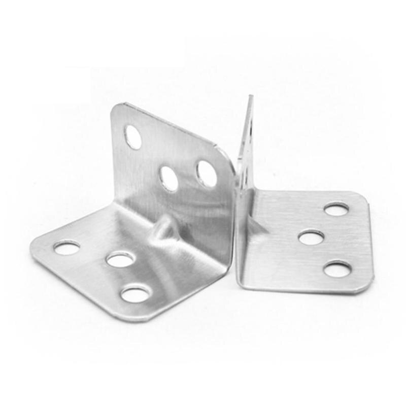 4pcs Stainless Steel Corner Code Right Angle Support Connector Fixing Plate
