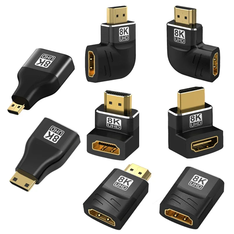 8K Hdmi 2.1 Adapter 90 270 Graden Rechte Hoek Man Naar Vrouw Converter Hdmi Kabel Verlengstuk Connector Voor Tv Laptop Pc Monitor
