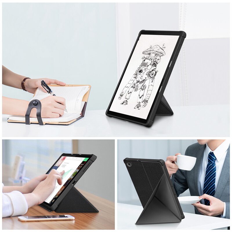 Case Voor Lenovo Smart Tab M10 Hd 2nd Gen TB-X306F TB-X306X Origami Staande Shell Case Met Multi Angle Magnetische Tpu back Cover