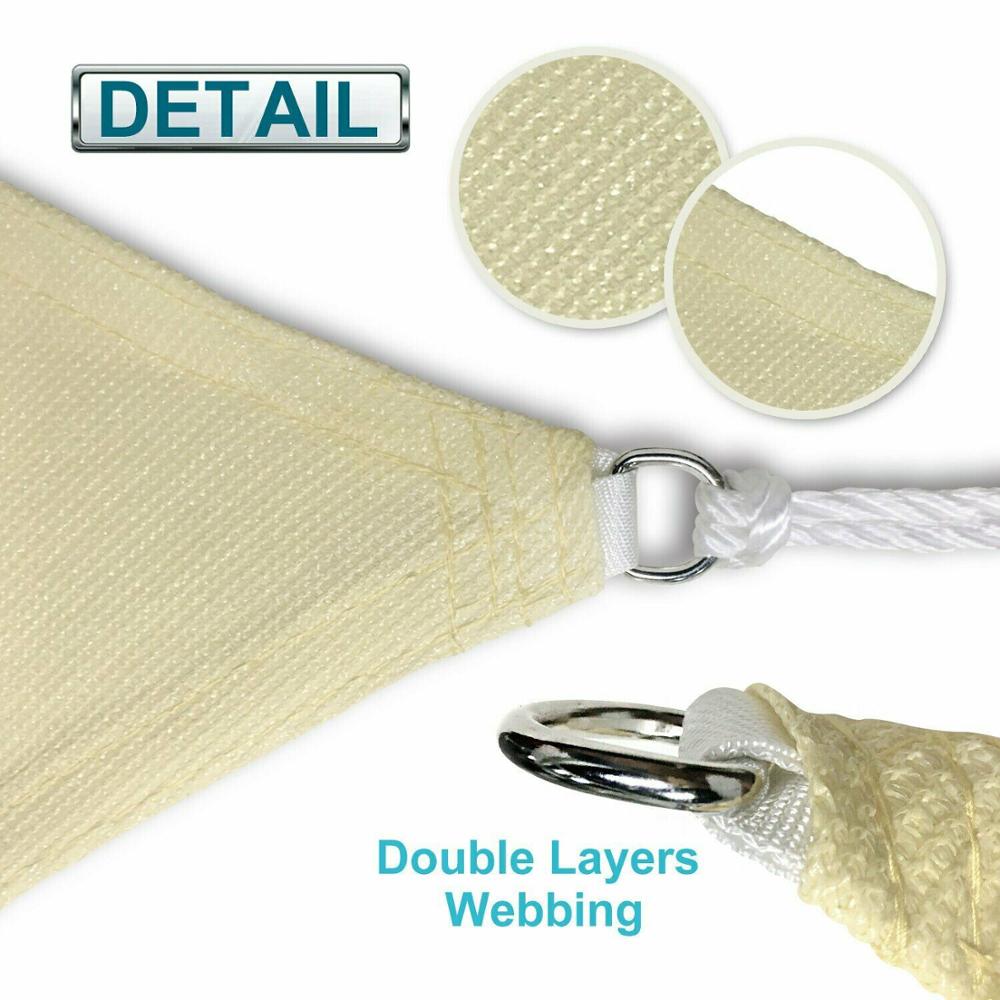 New160 GSM Equilateral Triangle Sun Shade Sail Outdoor Garden Pool Canopy Cover