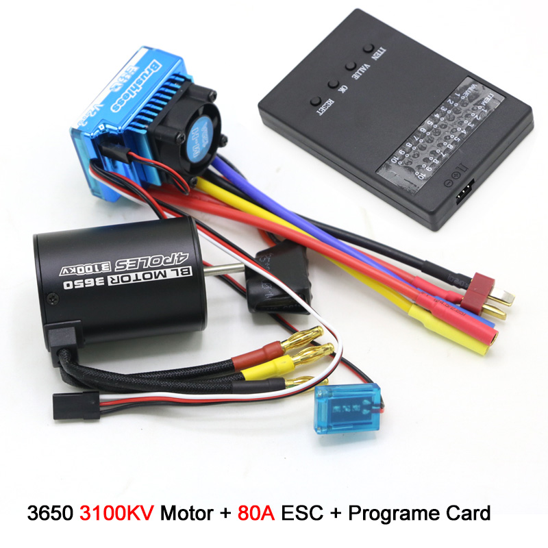 RC Motor 3650 3100KV / 3900KV / 4300KV / 5200KV Brushless Motor & 45A 60A 80A 120A ESC Combo for 1/ 8 1/10 RC Car RC Boat Part