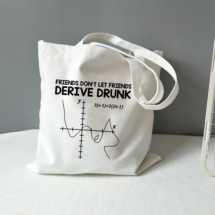 Chemistry Tote Bag Canvas All You Need Is Love Math Graphic Travel Storage Bag Funny Geek Handbag Shoulder Totebag: B0307-TBWH-M