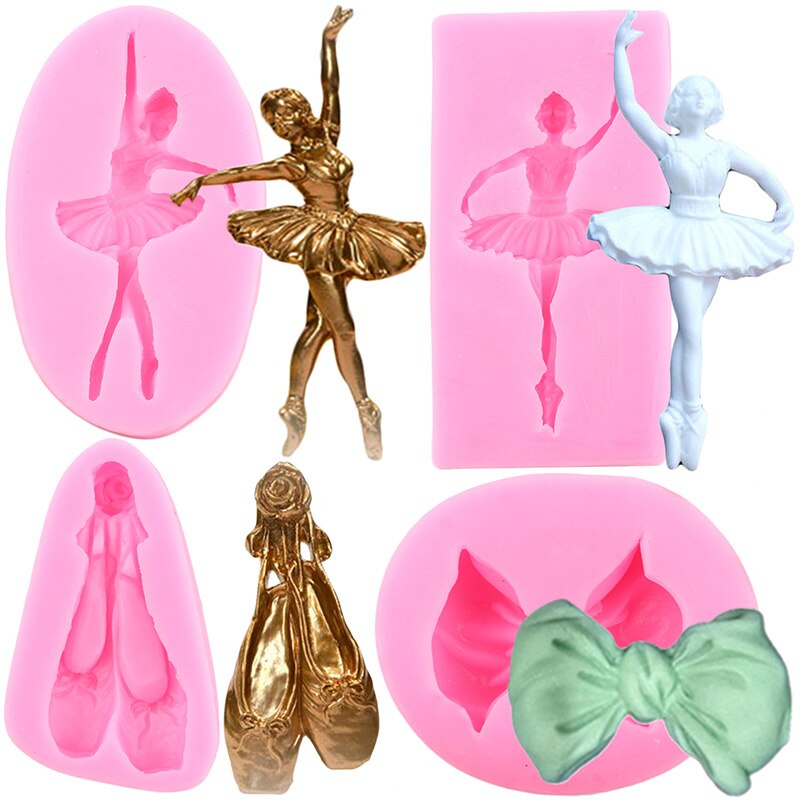 Danser Strik Siliconen Mal Ballet Schoenen Cupcake Topper Mallen Fondant Taart Decoreren Gereedschappen Chocolade Bakken Accessoires