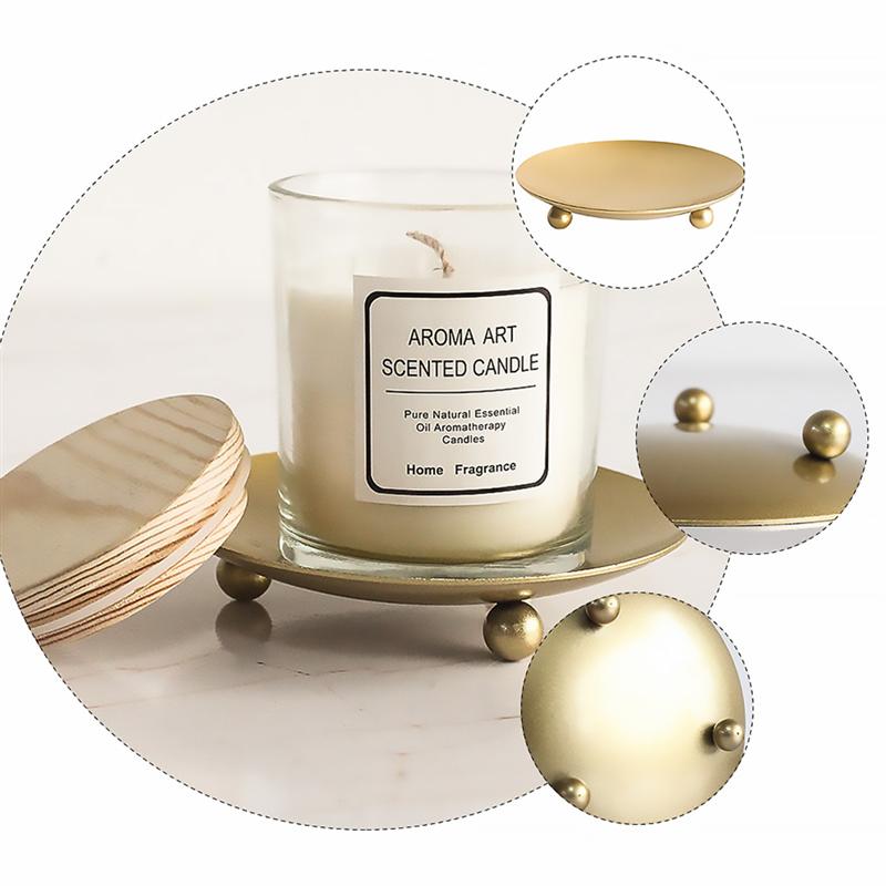 3 stuks ijzeren kaarsenplaat, eenvoudige kandelaar, kaarsenhouder, kandelaarstandaard