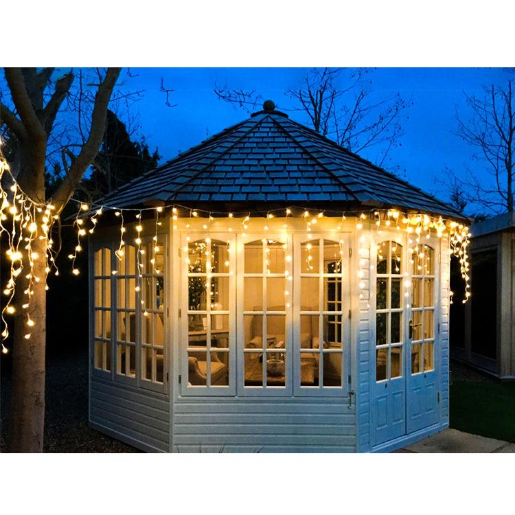 3M/5M Solar Powered Led Curtain Icicle String Light 4 Modes Adjustable Lamp Decor 120LEDs/256LEDs Christmas Garland light