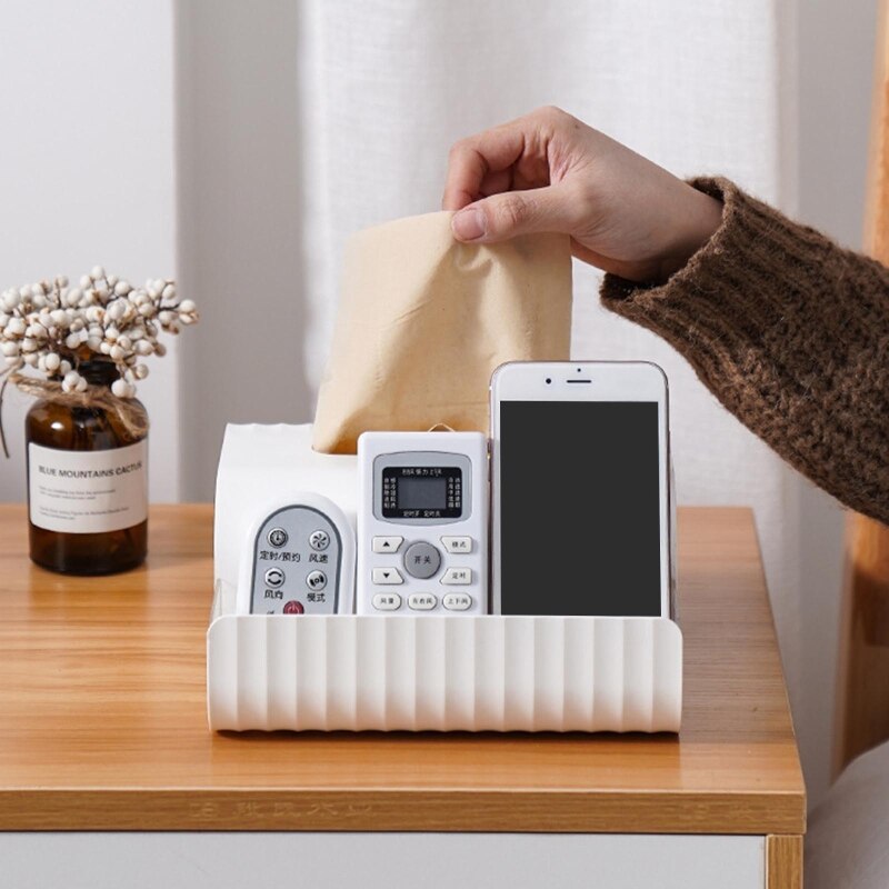 Tissue Opbergdoos Servet Dispenser Houder Afstandsbediening Mobiele Telefoon Houders Voor Thuis Slaapkamer Kantoor Desktop Decoratie