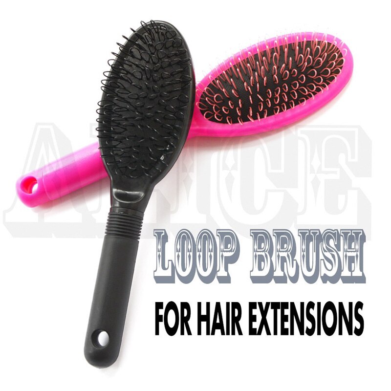 Peine cepillo de pelo con lazo, peines negros para peluca, gorra, peine, extensiones de cabello, cepillo de tejido
