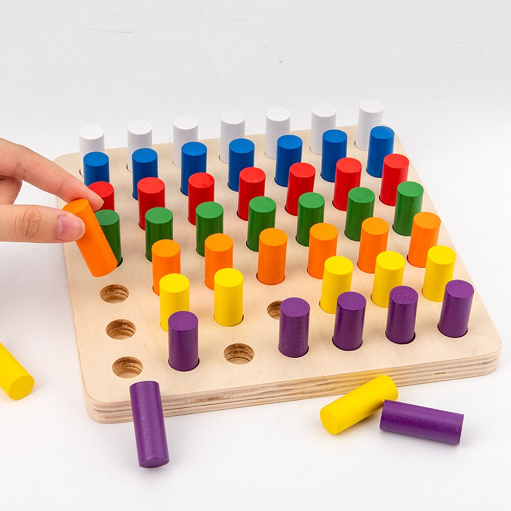 Regenboog Hout Speelgoed Voor Kinderen 3 Jaar Oude Kleur Leren Tellen Aantal Wiskunde Speelgoed Montassori Houten Match Game