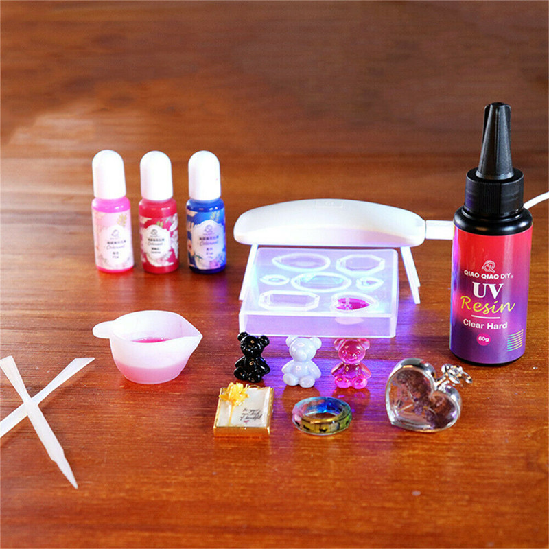 Resina epoxi de cristal UV, 10g/15g/25/60g, para curar la luz Solar, joyería activada DIY
