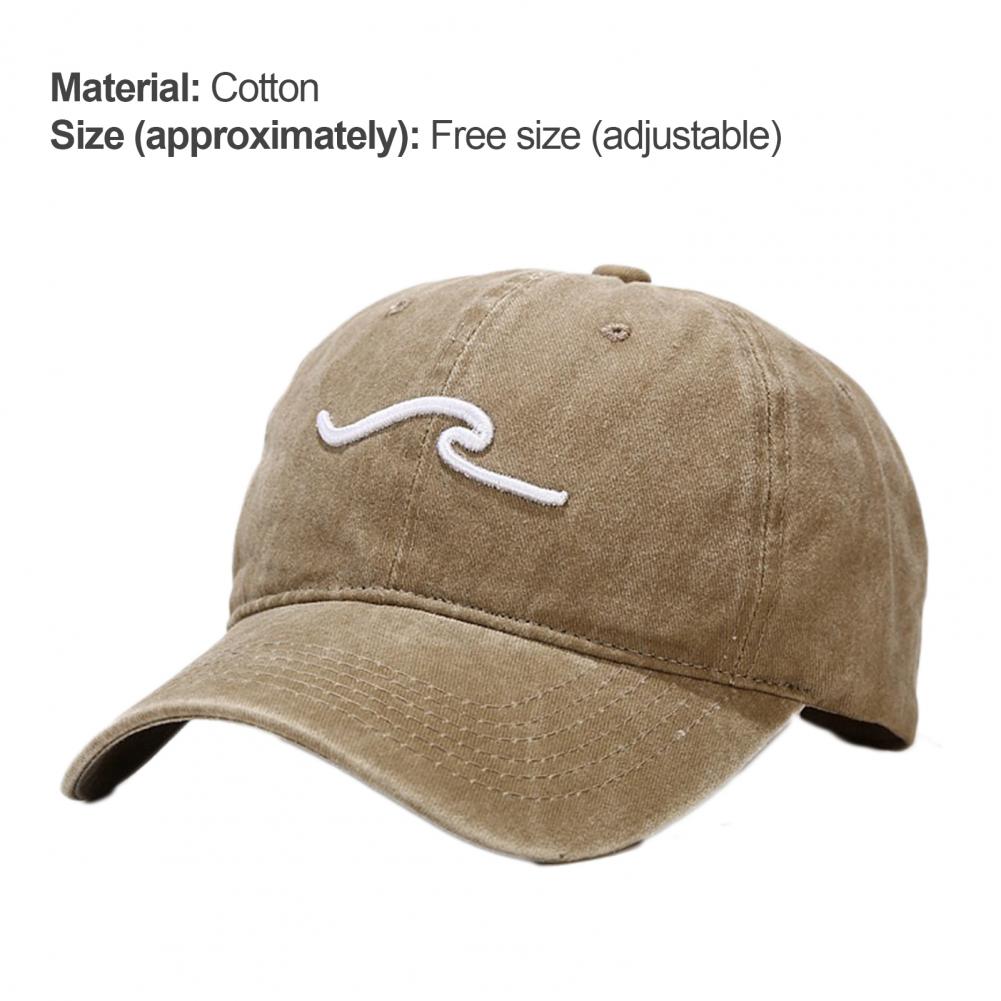 Gorra de béisbol con bordado de ola de mar lavada, gorro de béisbol con bordado de ola de mar ajustable, duradero, Unisex