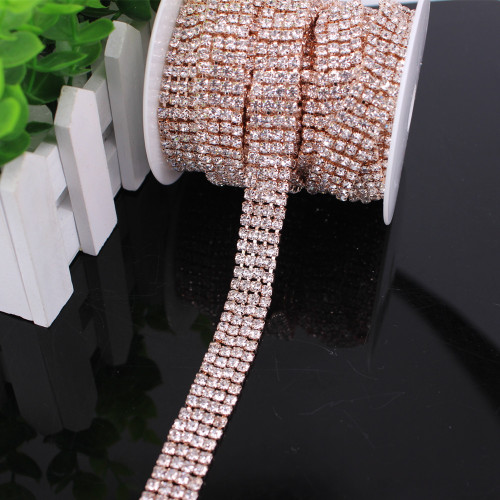 Clear Rhinestone Trims 1 Yard 2-4 Rij naai Rhinestone Trim Applique Cryst... – Grandado