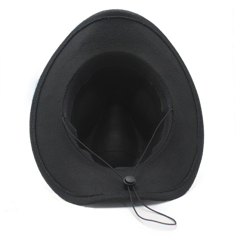 Winter Retro Fedora Hoed Voor Vrouwen Mannen Western Cowboyhoed Paardensport Cowgirl Cap Stijve Breed Brimw Ster Lederen Band
