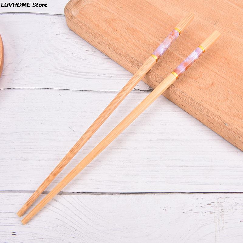 1 paio di bacchette impostato marmorizzazione antiscivolo stile cinese Sushi bacchette di riso in legno di bambù stoviglie da cucina impostato regalo: MC