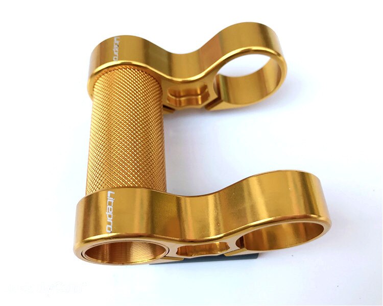 Litepro  s82 hopfällbar cykel dubbla skaft lättvikts 73g cykel 25.4 dubbla skaft skaft: Guld-