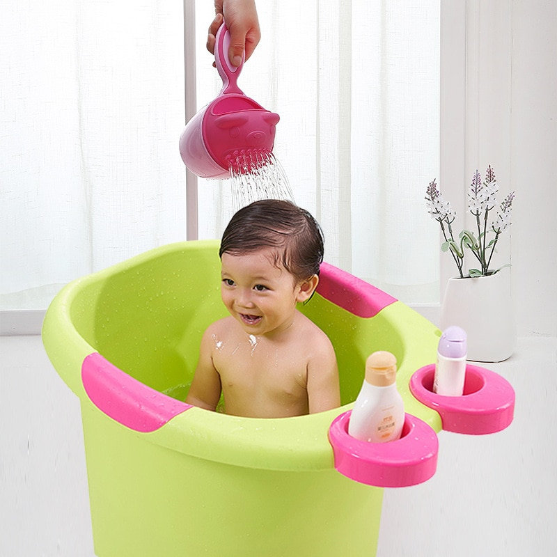 1 PC Baby Kids Bathing Cup Leuke Cartoon Beer Baby Douche Shampoo Cup Bailer Baby Douche Water Lepel Kinderen Bad wassen Cup