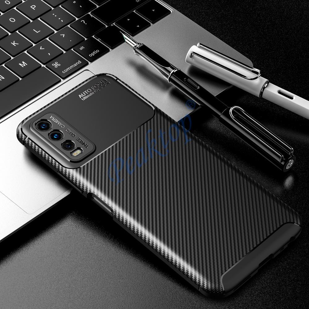 Case Voor Vivo Y20 Luxe Carbon Fiber Shockproof Soft Tpu Armor Case Voor Vivo Y20i Y20S Y11S Y12S