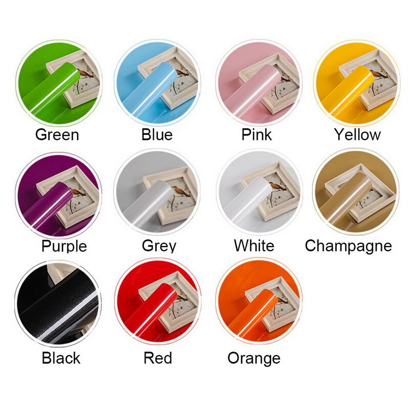 1M/Roll brillant étanche PVC armoire Stickers muraux auto-adhésif Contact papier armoire pour meubles papier peint salle de bain cuisine