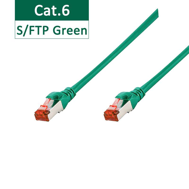 RJ45 Netwerk Cat 6 SFTP Ethernet-kabels C6 Patchkabel Lan Snagless Afgeschermd 6 kleuren: green / 0.2M