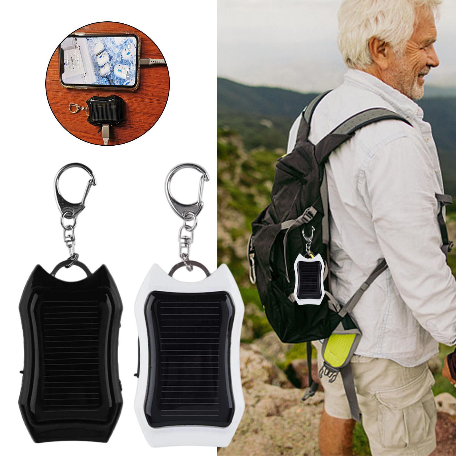 Portable 1200mAh Solar Power Bank Battery Pack for Phones Tablets Flashlight Waterproof High Efficiency 3 LED Outdoor Camping