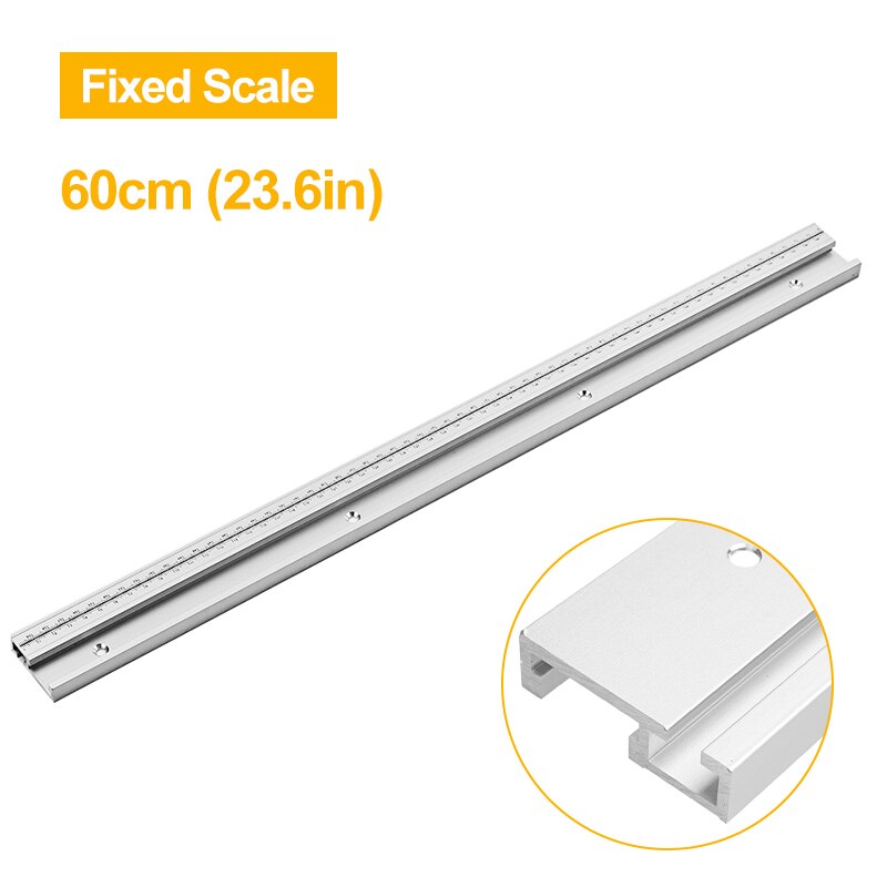 300-800mm t-track met schaal, legering t-tracks, t-sleuf, verstekrailstopper, houtbewerking, zaagtafel, werkbank, doe-het-zelfgereedschap, accessoires: Vast 600mm