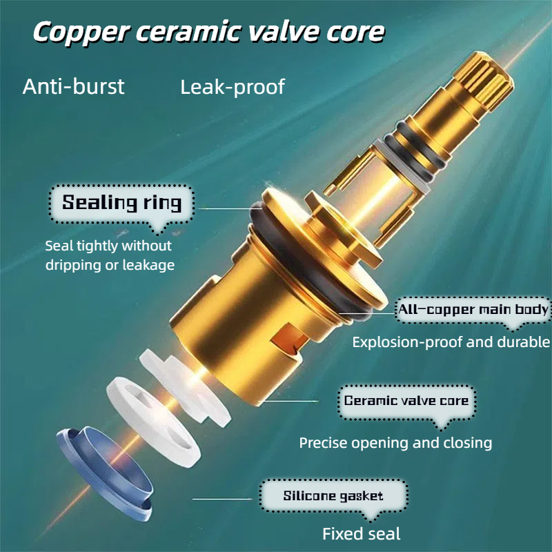 Brass ceramic faucet valve core, inner core of kitchen and bathroom single and cold universal quick-boiling faucet