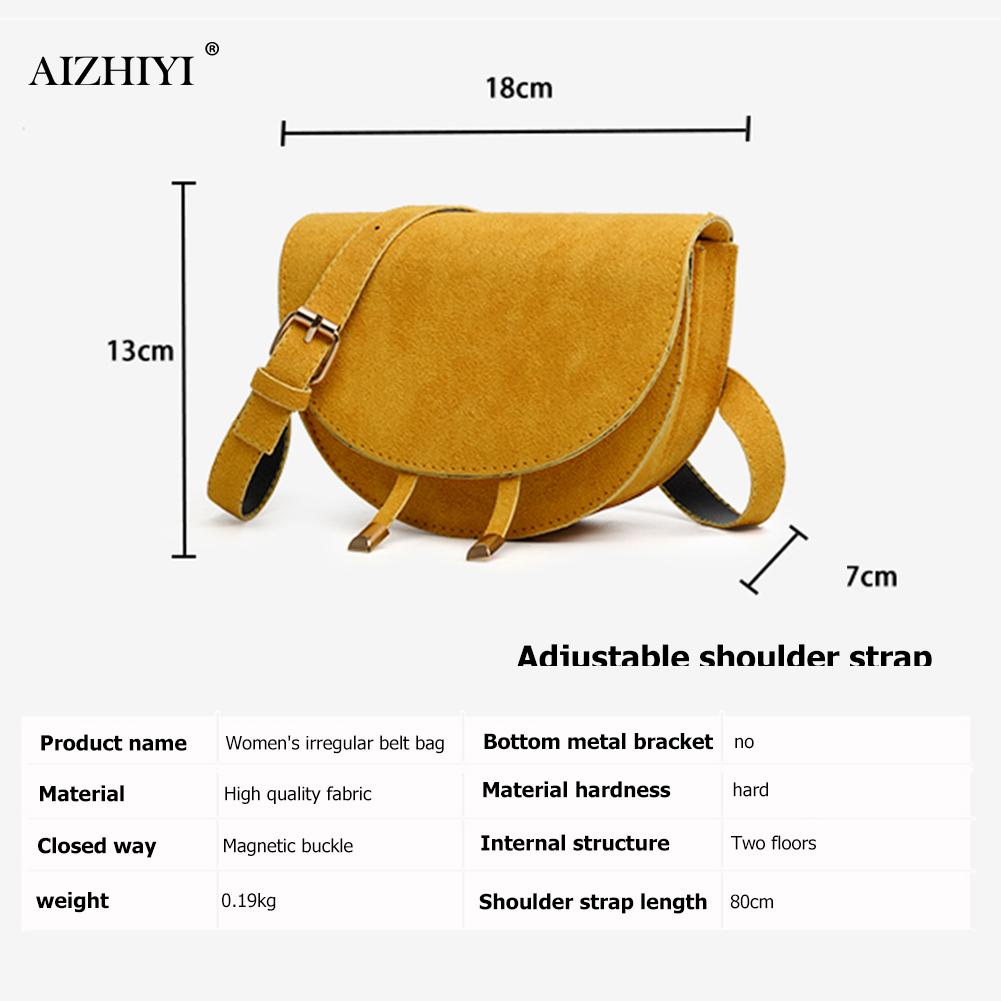 årgang fløyel fanny midje bag kvinner klassisk tekstur elegant halvcirkel klaff brystet skulderbelte veske