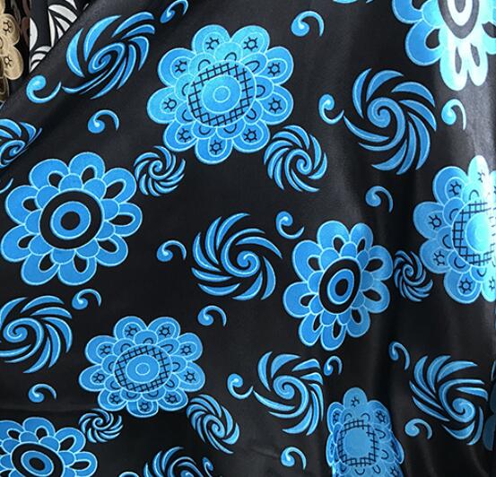 Mjukt satinmaterial diy foder hantverk ombre blank cashew polyester charmeuse tyg retro paisley mönster: 1