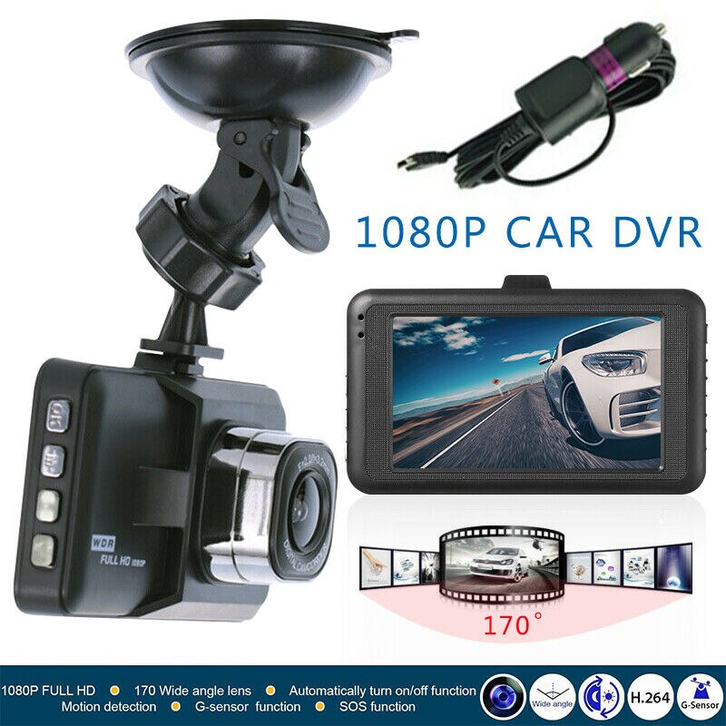 Voiture Dash caméra DVR | Full HD 1080P 3 "LCD avec capteur G Vision nocturne, conduite vidéo automobile, enregistreur caméra