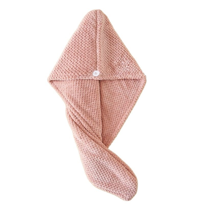 Parel Katoenen Haar Handdoek Wrap Super Absorberend Sneldrogend Haar Handdoeken Microfiber Haar Hoed Caps Voor Drogen Krullend Lang Dik Haar: Roze