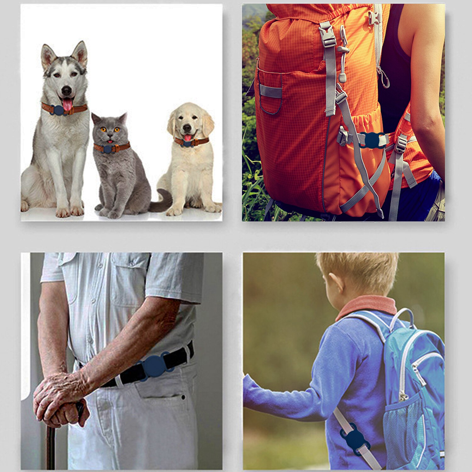 Zimfanqi Airtag Case Halsband Accessoires Voor Honden Kat Huisdieren Kids Ouderen Tracker En Bagage Tassen Finder, 4 Pack