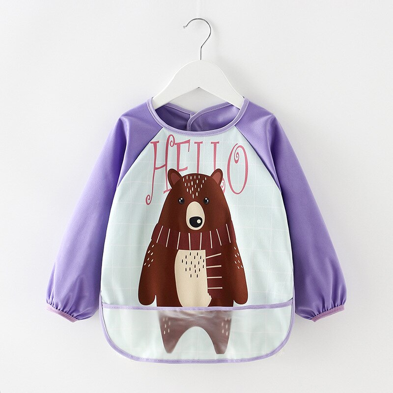 Wasserdicht Baby Essen Kittel Herbst Winter Jungen Mädchen Langarm Bib Baby Anti-dressing kinder Zeichnung Schürze Rülpsen kleidung: hellobear