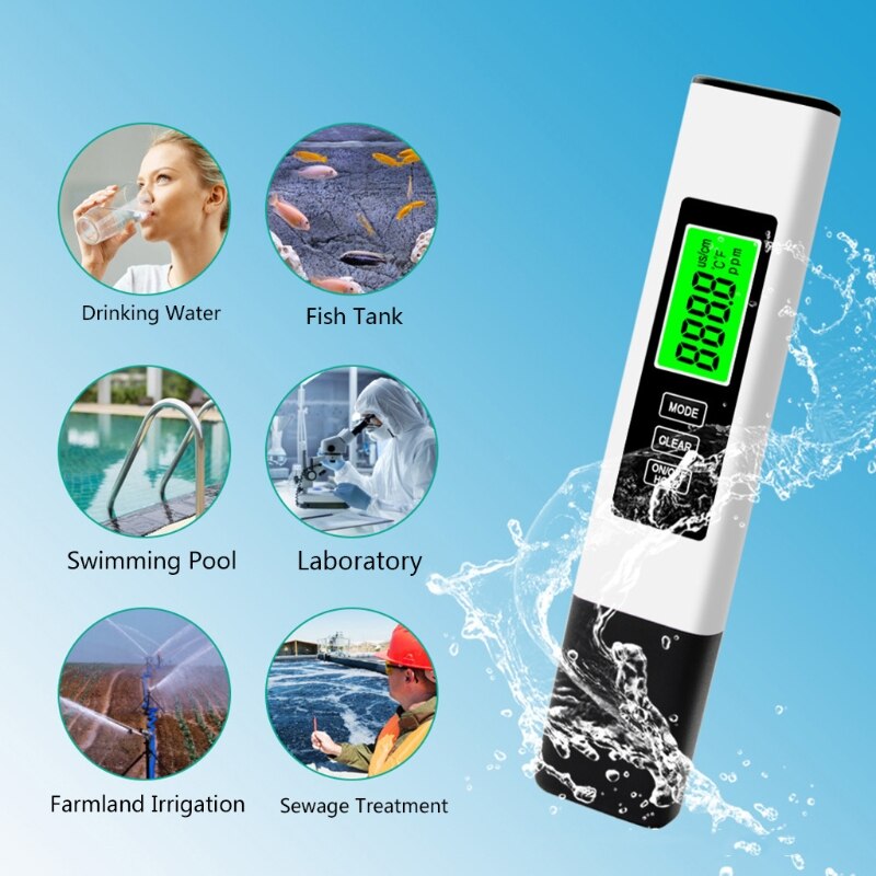 3 in 1 LCD Digital TDS EC PPM Meter Water Purity Tester Drinking Monitor