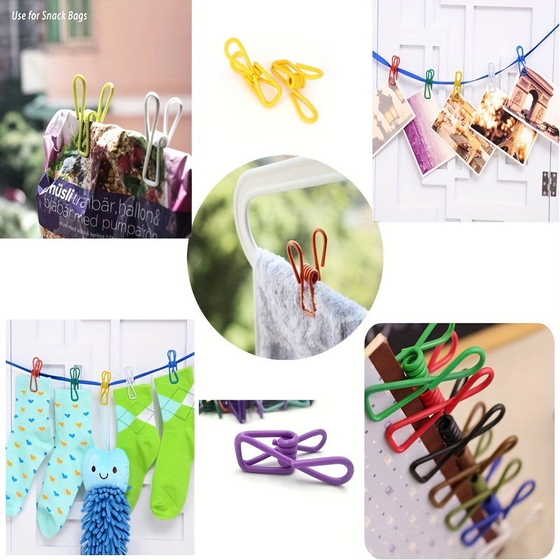 10 Stück Chip-Clips Utility PVC-beschichteter Stahl clip hochela tische Metall klammern Wäsche klammer für Lebensmittel verpackungs clips