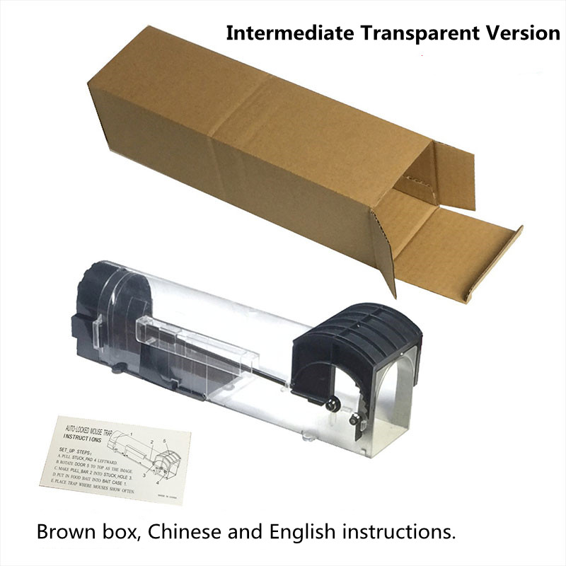 Automatic Mice Trap Indoor Rat Trap Perspective Mouse Trap Bait Box Household Clip Mouse Cage Plastic Rat Trap Safety Mousetrap