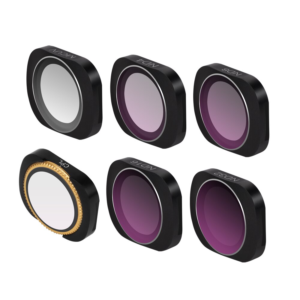 Pour DJI OSMO filtre de poche réglable UV + CPL + ND4 + 8 + 16 + 32 filtres pour OSMO poche densité neutre filtres cardan accessoires Set: 6in1 Filter Set