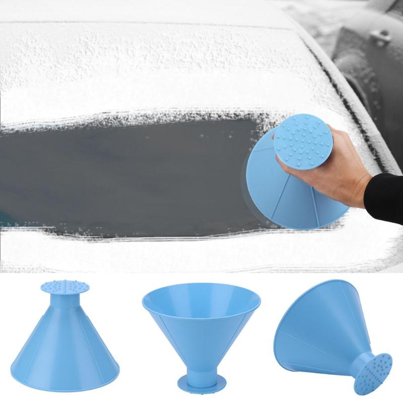 Auto Car Magic Window Windshield Car Ice Scraper Shaped Funnel Snow Remover Deicer Cone Deicing Tool Scraping ONE Round