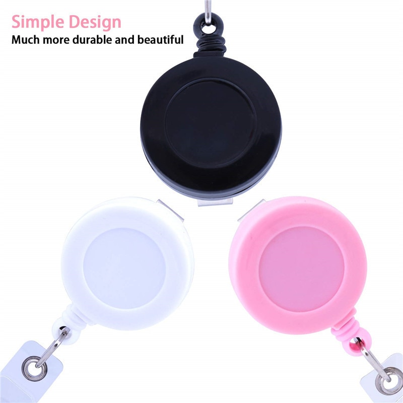 1 Pcs Retractable Ski Pass ID Card Badge Holder Reel Pull Key Name Tag Card Holders Recoil Reels for School Office Company