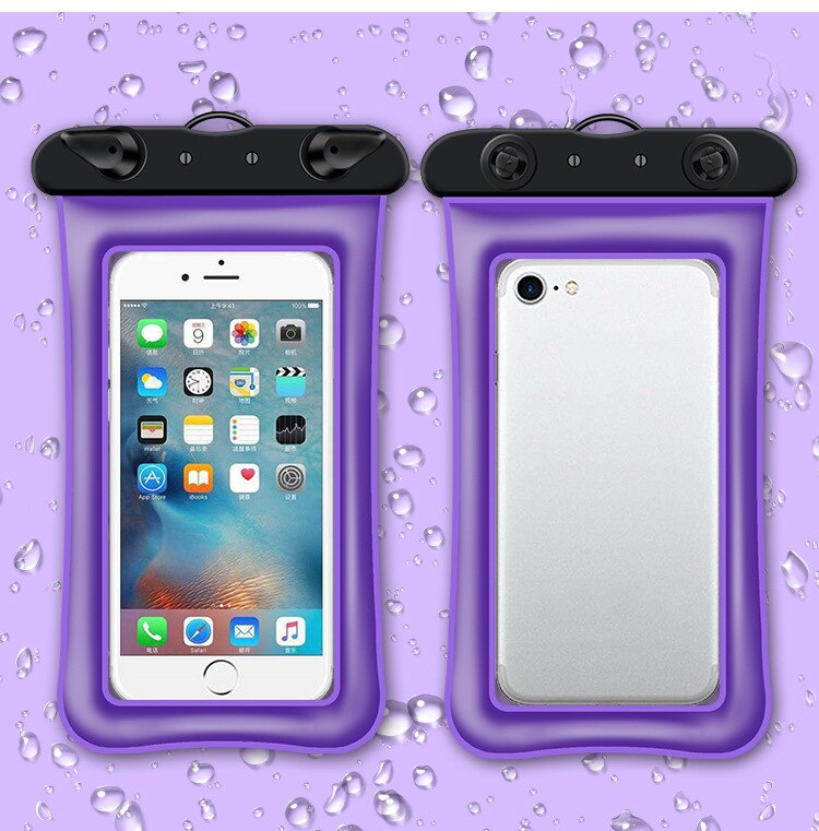 Funda impermeable Universal flotante para iPhone XS Max XR X 8 7 6 Plus para Samsung S10 S9 S8, bolsa impermeable para teléfono móvil: Púrpura