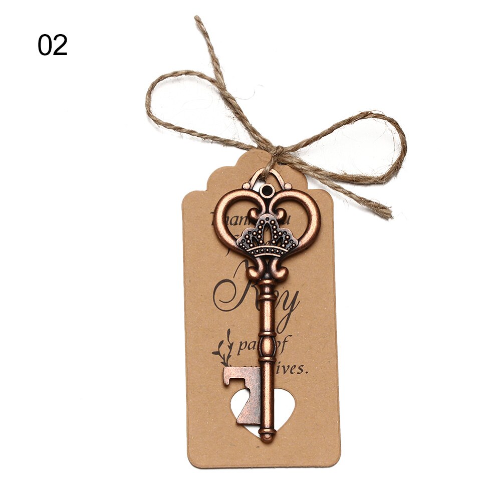 1PC Retro Key Shaped Bottle Opener Wine Keychain Souvenir Card Label Pendant Beer Opener Wedding Party Kitchen Accessories: type2-2